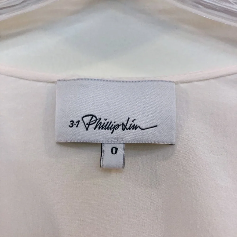 3.1 Phillip Lim 100% Silk Cream Side Tie Sash V Neck Cold Shoulder Crop Blouse - Picture 5 of 8